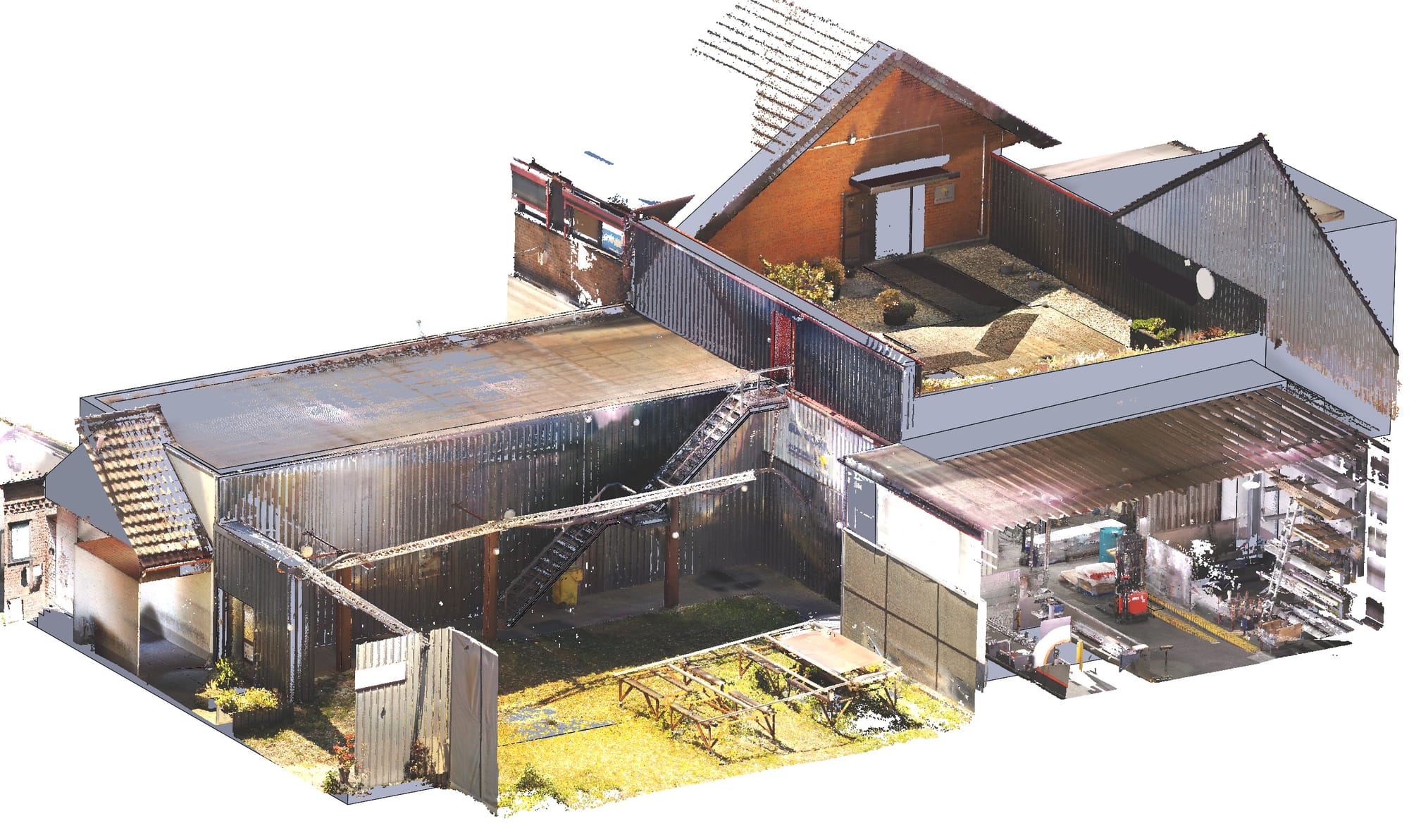 Produktionshallen – Punktwolke und 3D-Modell – Bild 1