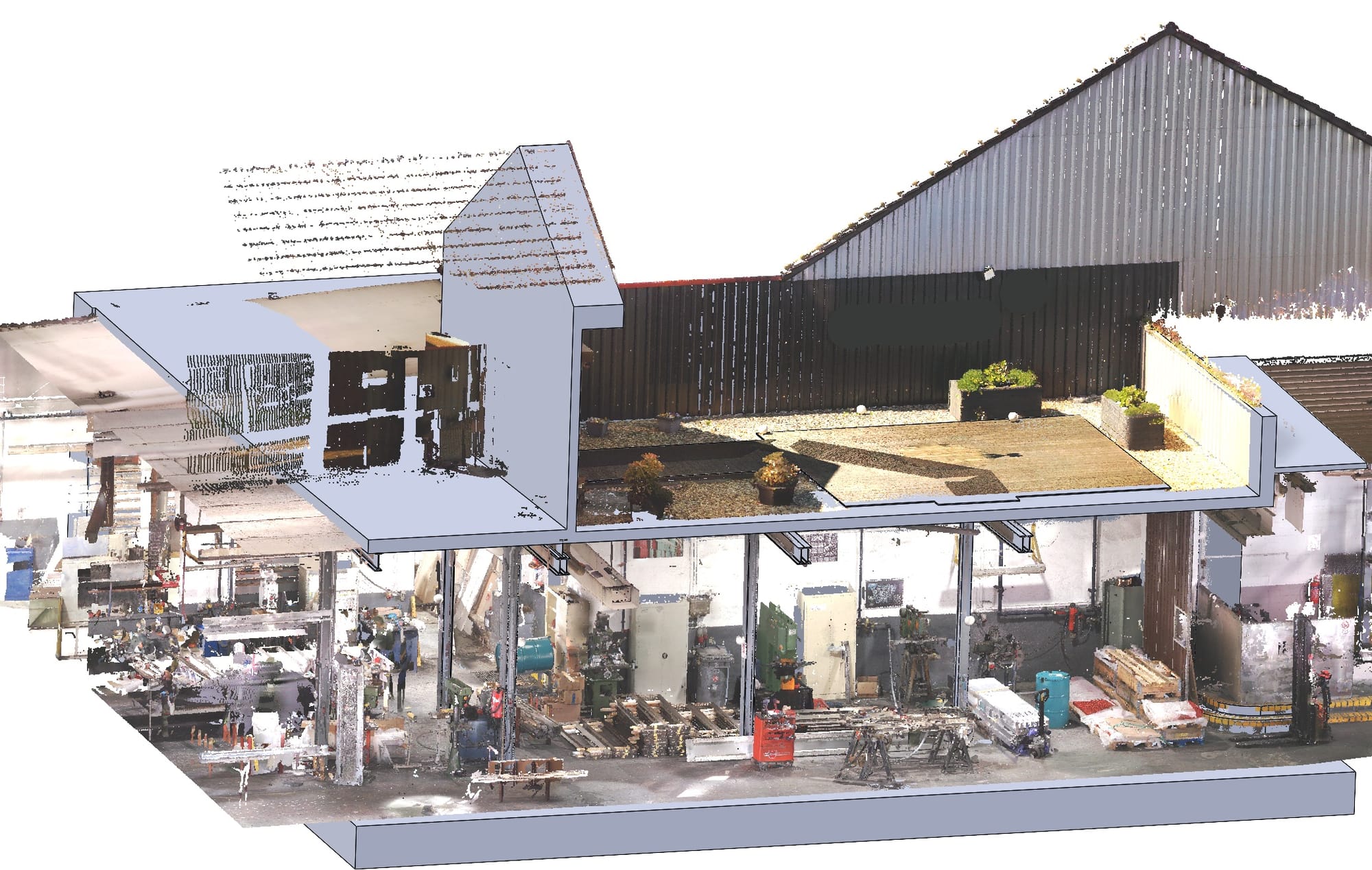 Produktionshallen – Punktwolke und 3D-Modell – Bild 3