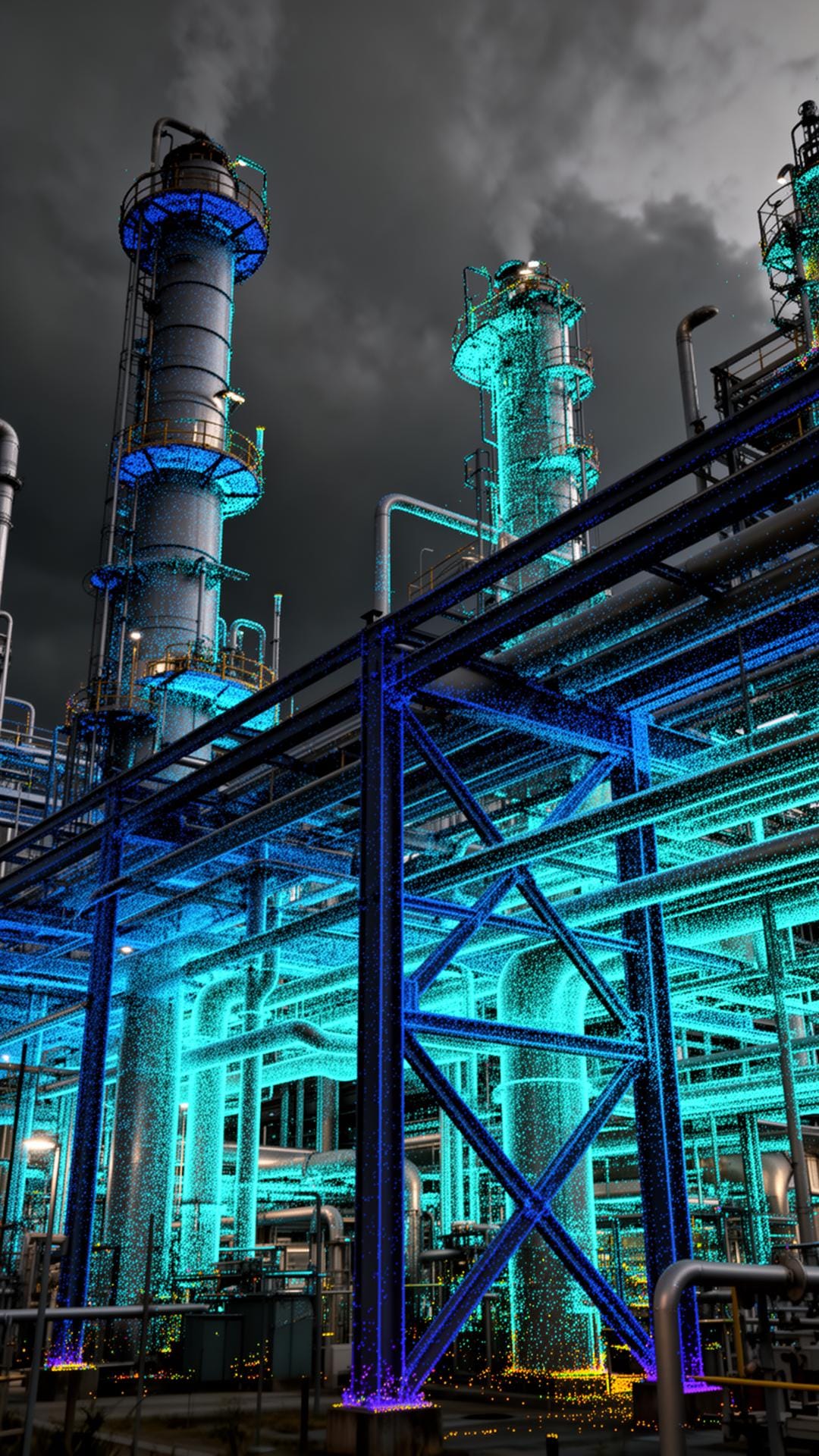 Industrieanlage als 3D-Punktwolke visualisiert